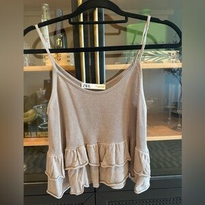 Ruffled Hem Peplum Top